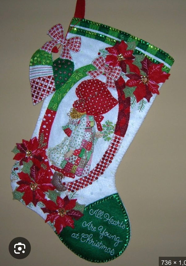 Holly Hobby Vintage Bucilla Christmas Stocking