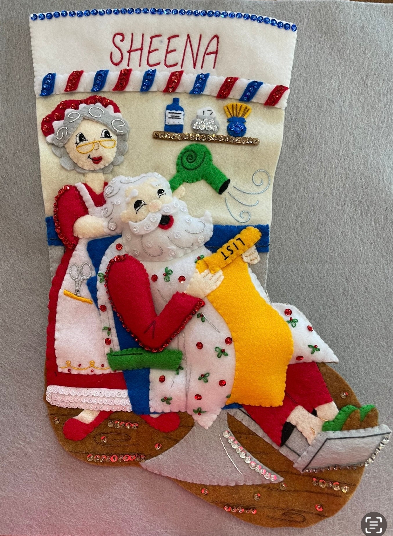 Santa’s Stylist Christmas Stocking