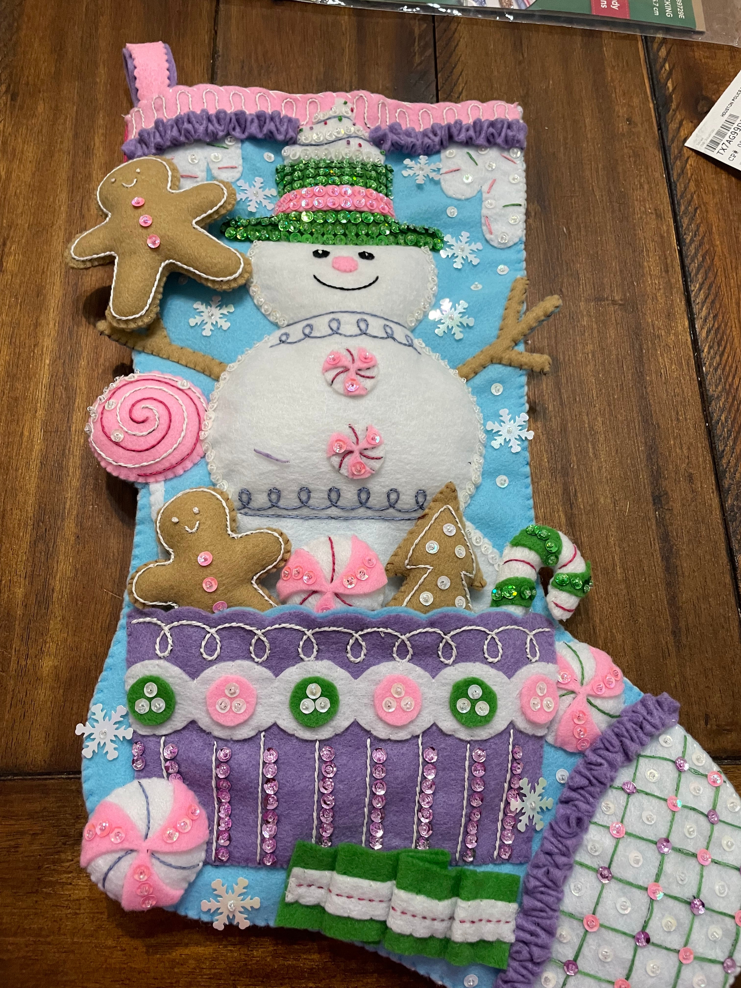 Snowman’s Candy Confections Bucilla Christmas Stocking