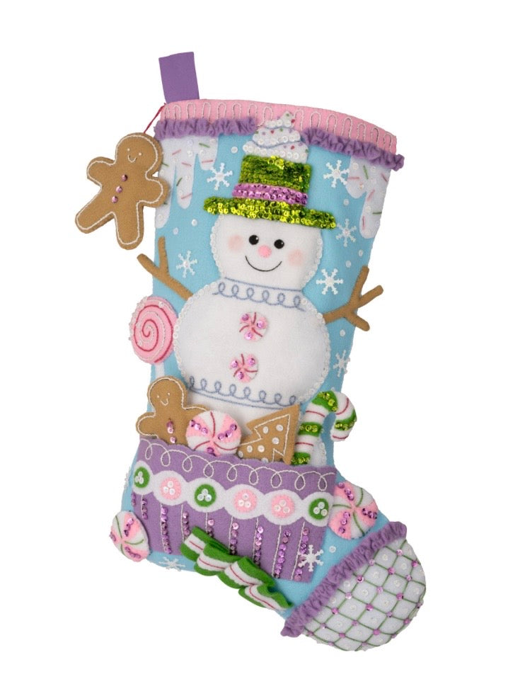 Snowman’s Candy Confections Bucilla Christmas Stocking