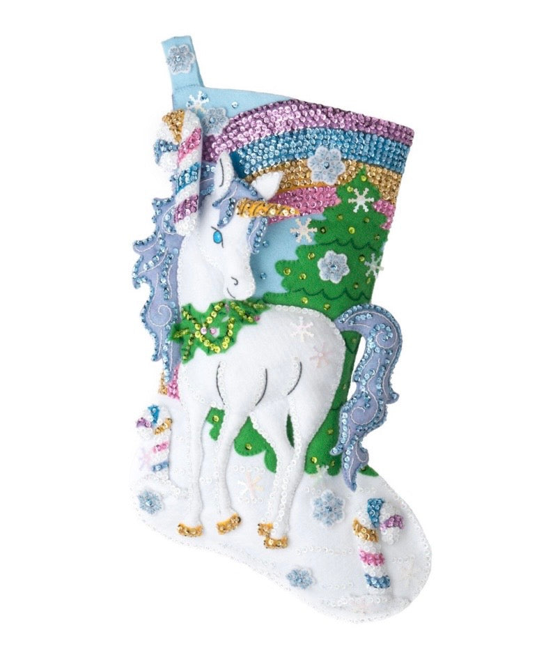 Santa’s Unicorn Bucilla Christmas Stocking