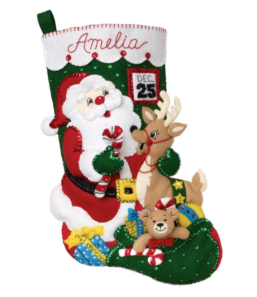Santa and Friends Bucilla Christmas Stocking