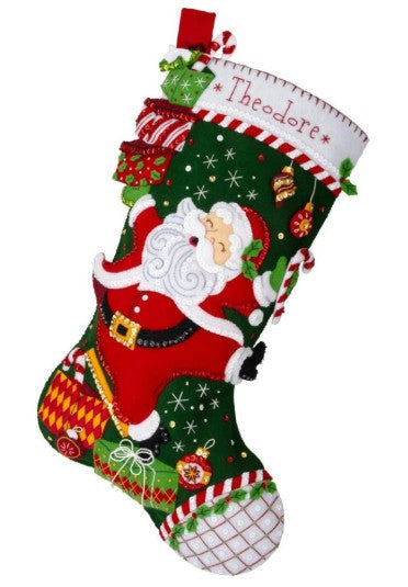 Santa's Festive Frolic Bucilla Christmas Stocking