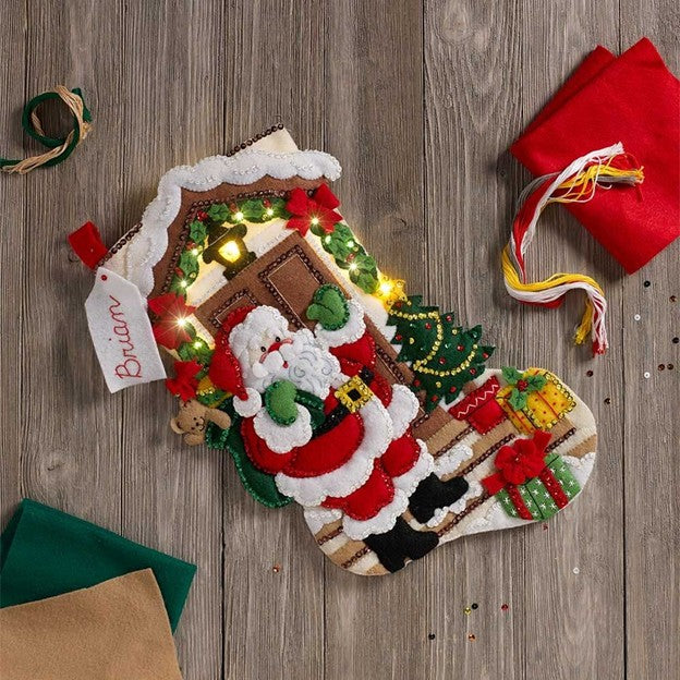 Santa is Here Bucilla Christmas Stocking