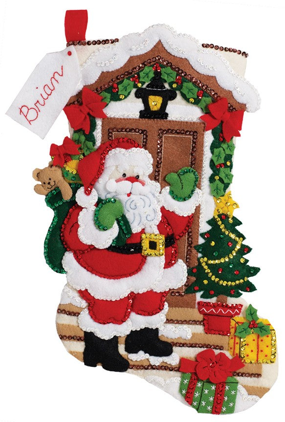 Santa is Here Bucilla Christmas Stocking
